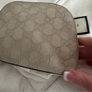 Gucci Beige Monogram Cosmetic Case